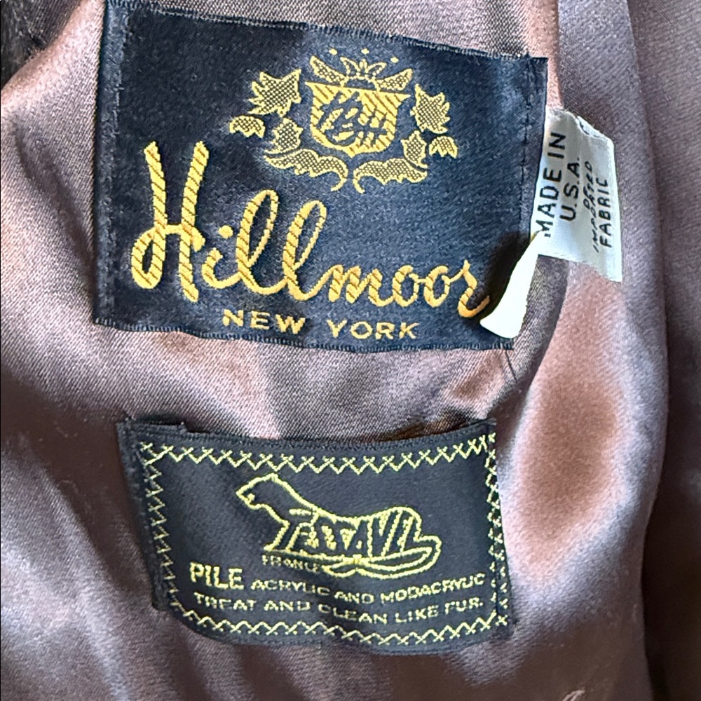 HILLMOOR NEW YORK TISSAVEL BANGER VINTAGE Black/Brown Faux Fur Coat. - Picture 5 of 10